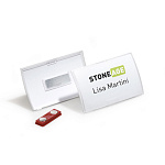 Бейдж защелкивающийся с магнитом Durable, 40 x 75 мм