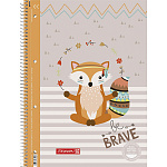 Тетрадь в линейку на пружине А4 Brunnen Колледж Be Brave Лиса, микроперфорация, 90 гр/м2, 80 листов