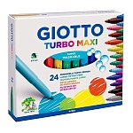 Набор фломастеров цветных Giotto Turbo Maxi, утолщенные, 5 мм, 24 цвета