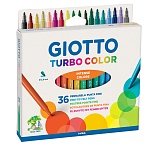 Набор фломастеров цветных Giotto Turbo Color, на водной основе, 2.8 мм, 36 цветов