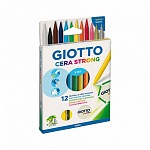 Набор мелков восковых цветных Giotto Cera Strong, ластик, точилка