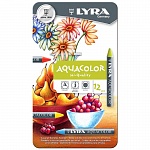 Набор мелков цветных восковых акварельных Lyra Aquacolor, 12 цветов, металлическая коробка