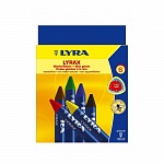 Набор мелков восковых Lyra Lyrax, водостойкие, ударопрочные, 6 цветов, картонная коробка