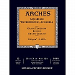 Альбом для акварели Arches, крупное зерно, склеенный, 300 гр/м2, 23 x 31 см, 12 листов