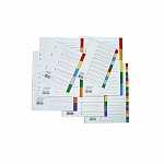 Разделитель Quantus, с табуляторами, пластик, А5, 12 разделов
