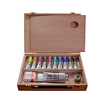 Набор красок масляных Maimeri Classico, в деревянном ящике 20 х 30 см + аксессуары