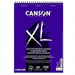 Альбом Canson XL Fluid Mix Media, гладкая, на пружине, 250 гр/м2, А4, 30 листов